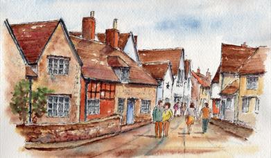 Village Scene Painting