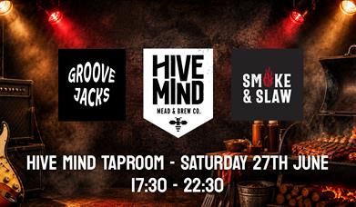 Event poster - June Party - Groove Jacks + Smoke & Slaw at the Meadery saturday 27th June 17:30 - 22:30