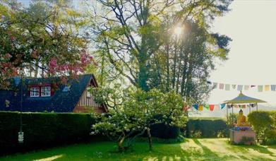 garden with buddha