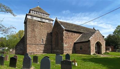 St Bridget's Church Skenfrith on a sunny day in the village of Skenfrith 