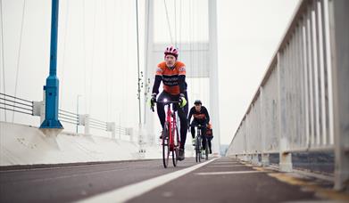 Cycling along the Severn Bridge