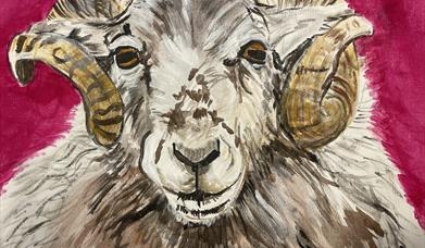 Image of Welsh Mountain Sheep that we will be painting