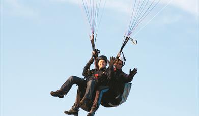 Tandem paragliding from the Blorenge