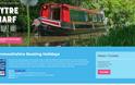 website screen shot showing cana boat and wording Goytra Wharf canal boat hire  - Monmouthshire boating holidays