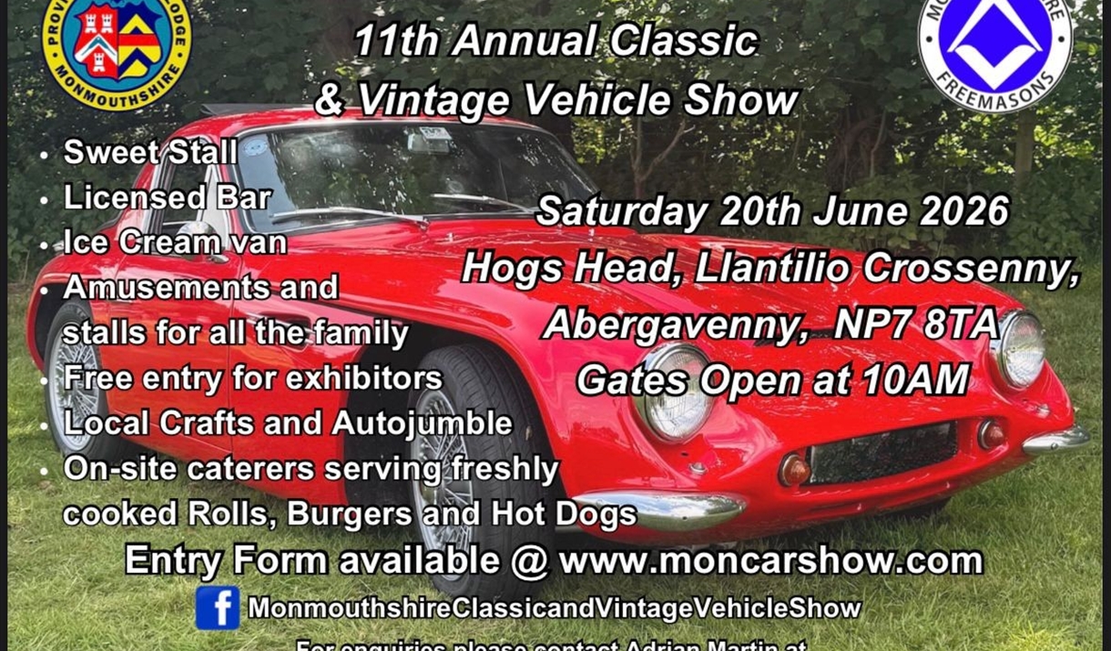 Monmouthshire Vintage & Classic Car Show 11th red sports car
