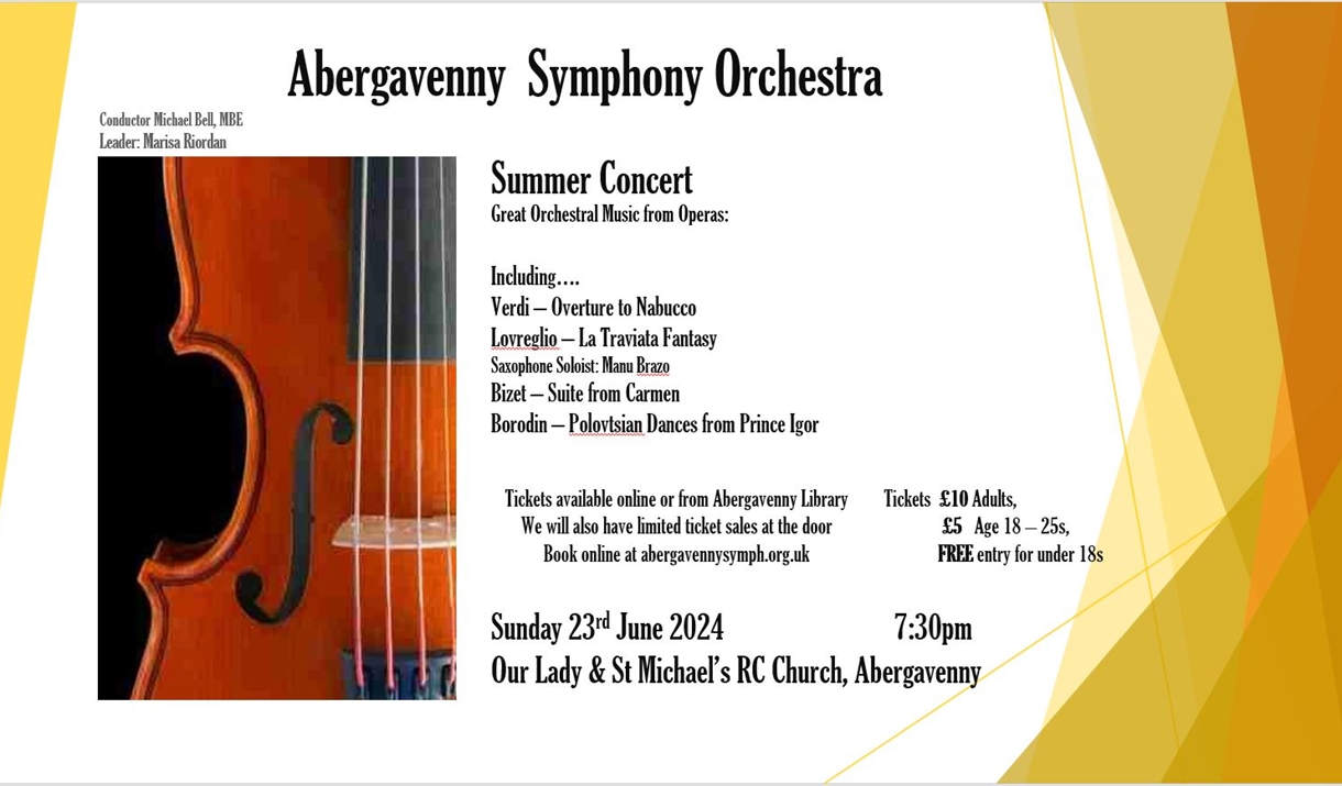 Abergavenny Symphony Summer Concert Poster