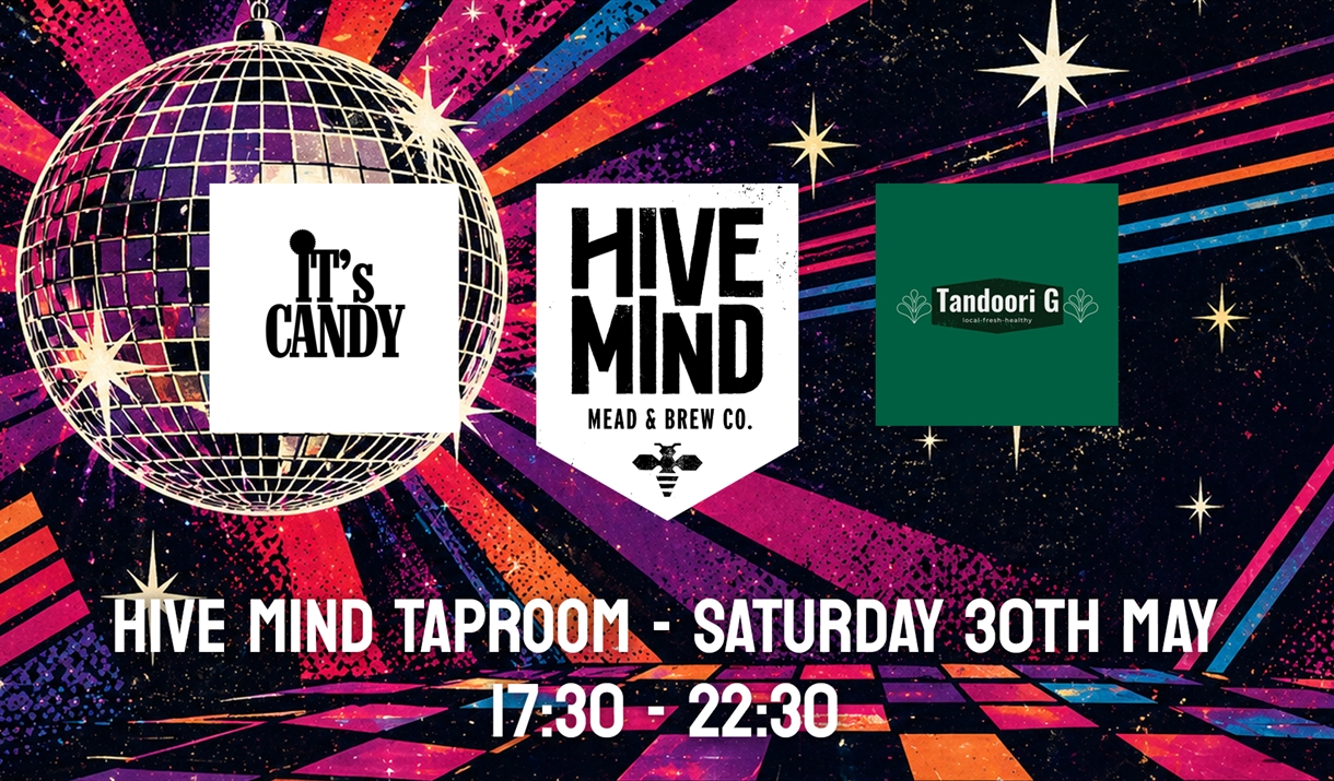 Event banner May Party - Disco night at the Meadery with Tandoori G 17:30 - 22:30 disco ball
