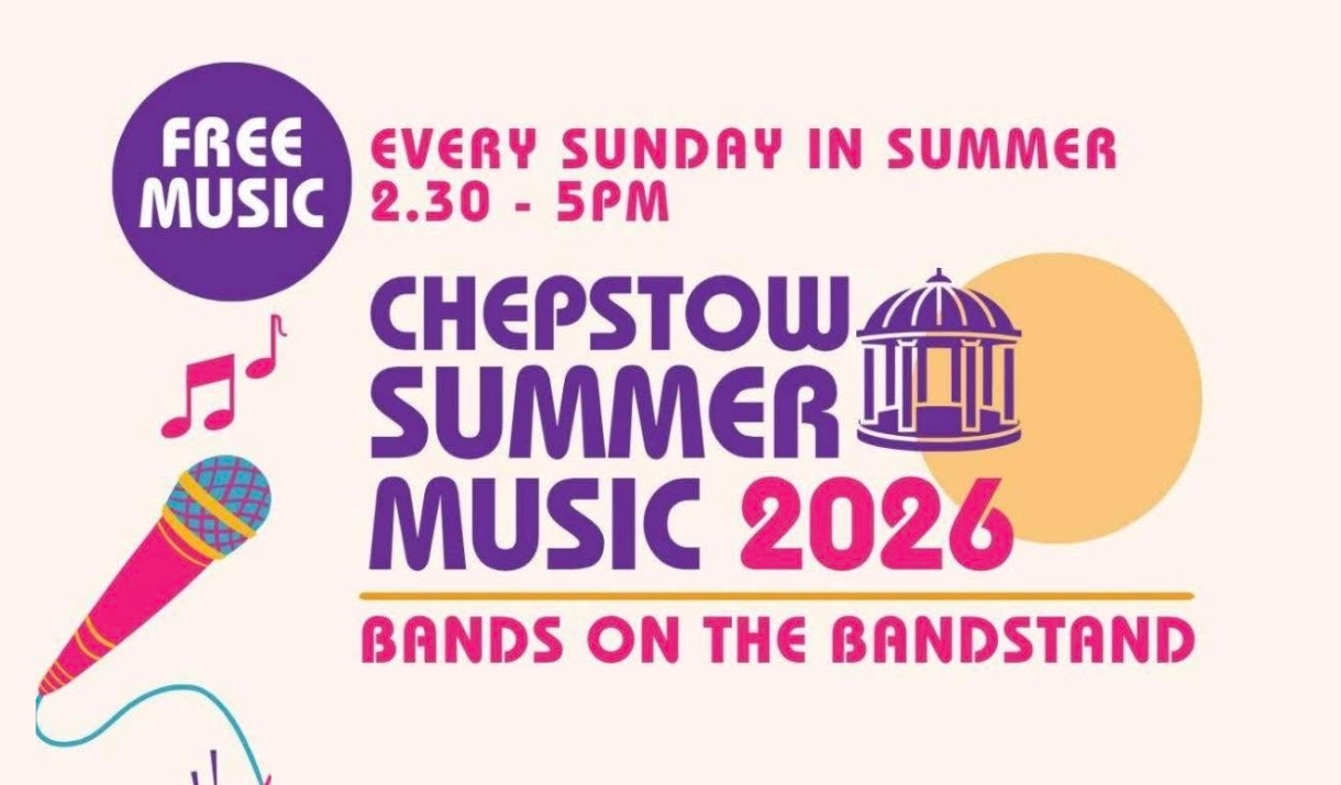 FREE MUSIC
Every Sunday in Summer 2.30 – 5PM
CHEPSTOW SUMMER MUSIC 2026
Bands on the Bandstand