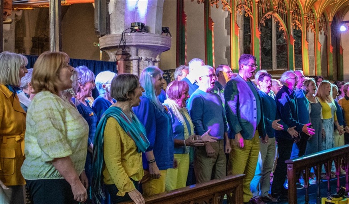 Singing Club members at a concert
