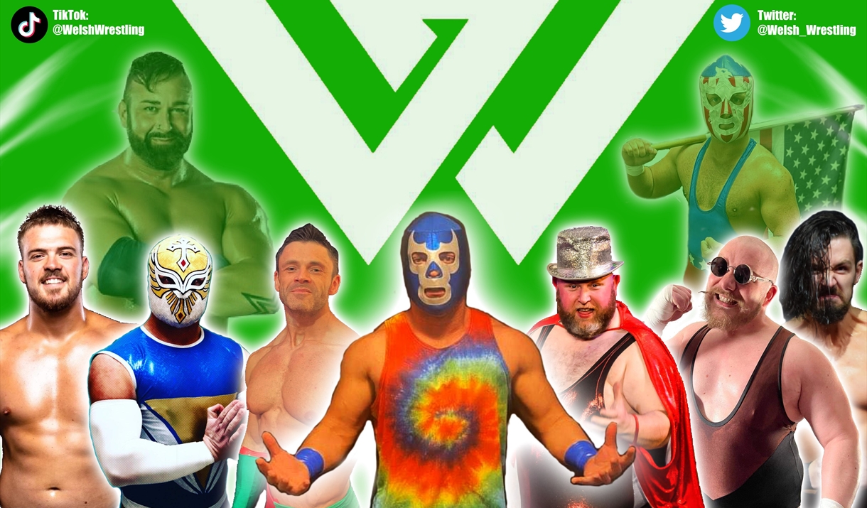 Poster for Welsh Wrestling with wrestlers