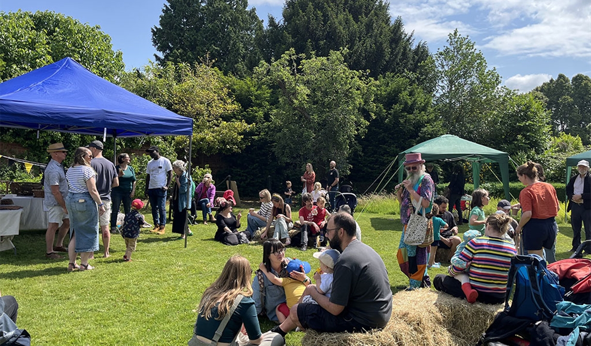 Visitor enjoying the Monmouth Bee Festival
