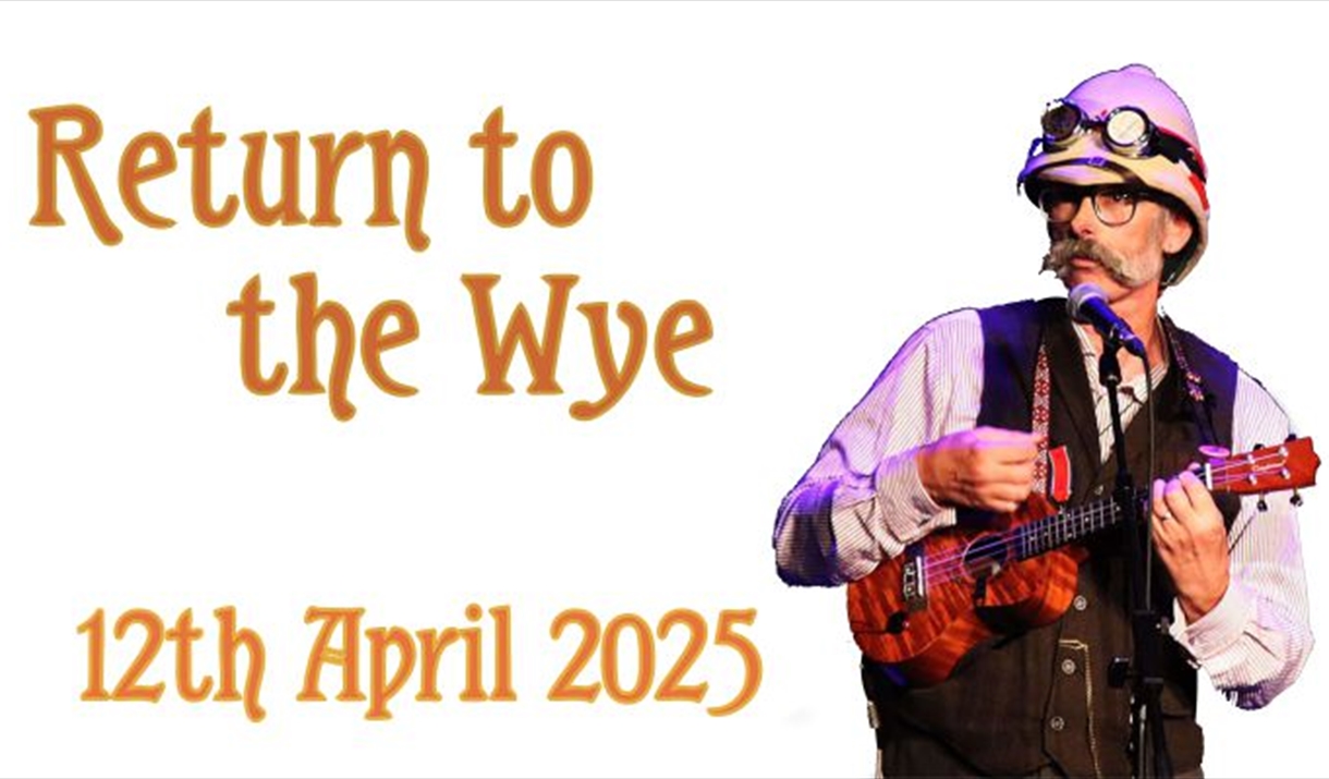 Return to the Wye 12th April 2025, image shows performer Major Blunder with his ukelele