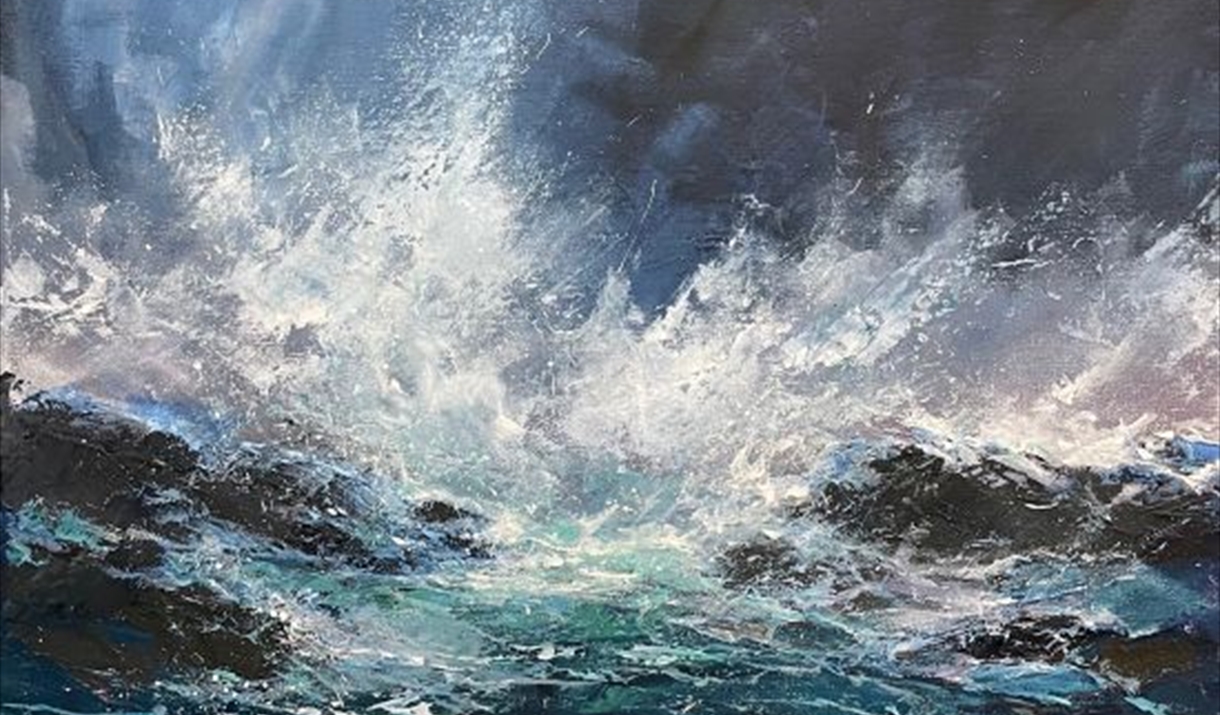 Wild Water Painting sea blue and dramatic