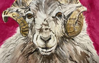 Image of Welsh Mountain Sheep that we will be painting
