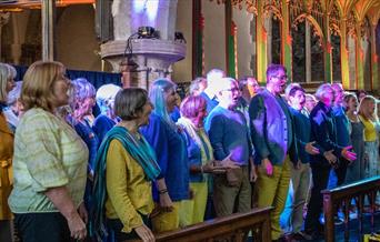 Singing Club members at a concert