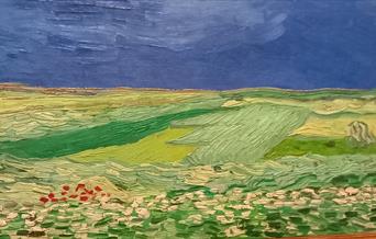 Van Gogh, Wheatfield under Thunderclouds, 1890, crop