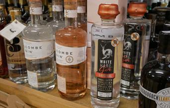 Locally produced gin on sale in Usk Garden Centre (image Kacie Morgan)