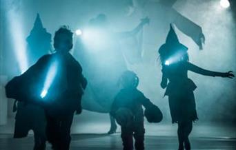Children in Halloween Costume ghost hunting