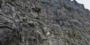 People belaying rock climbers