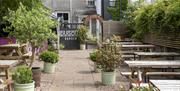 garden and tables