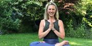 Lucy in lotus pose