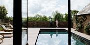 Llantilio House, Pentwyn Farm, Abergavenny, swimming pool and patio
