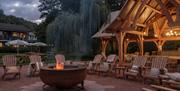 Royal George Tintern outside garden eating area with fire pit