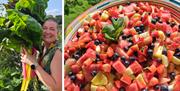 chef with fresh fruit