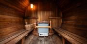 inside sauna wooden and round