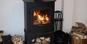 Charnwood B multifuel stove which will run on either logs or anthracite and runs the radiators in all of the other rooms