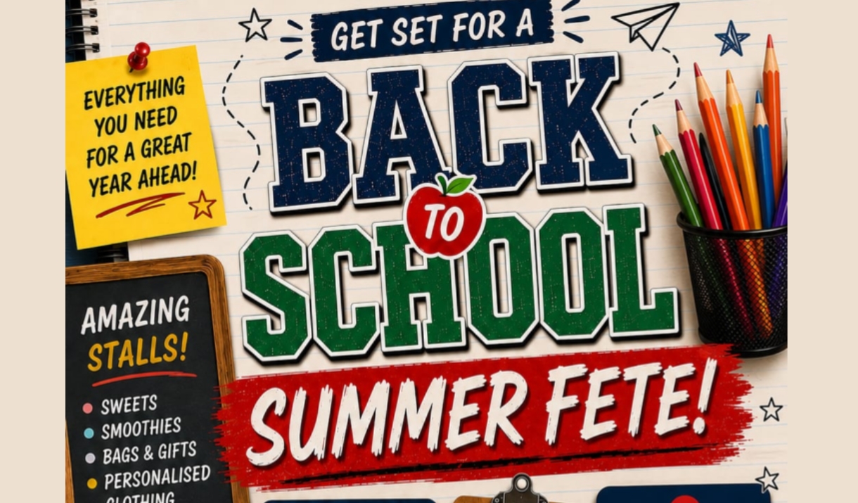 Promotional poster for a “Back to School Summer Fete” at Llanfoist Village Hall. The event takes place on Saturday 29 August 2026 from 12pm to 4pm. A Promotional poster for a “Back to School Summer Fete” at Llanfoist Village Hall. The event takes place on Saturday 29 August 2026 from 12pm to 4pm. A