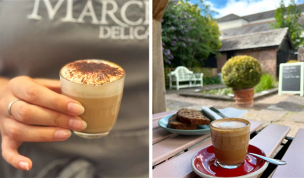 Deli & Coffee Shop in monmouth coffee cups in lovely garden Deli & Coffee Shop in monmouth coffee cups in lovely garden