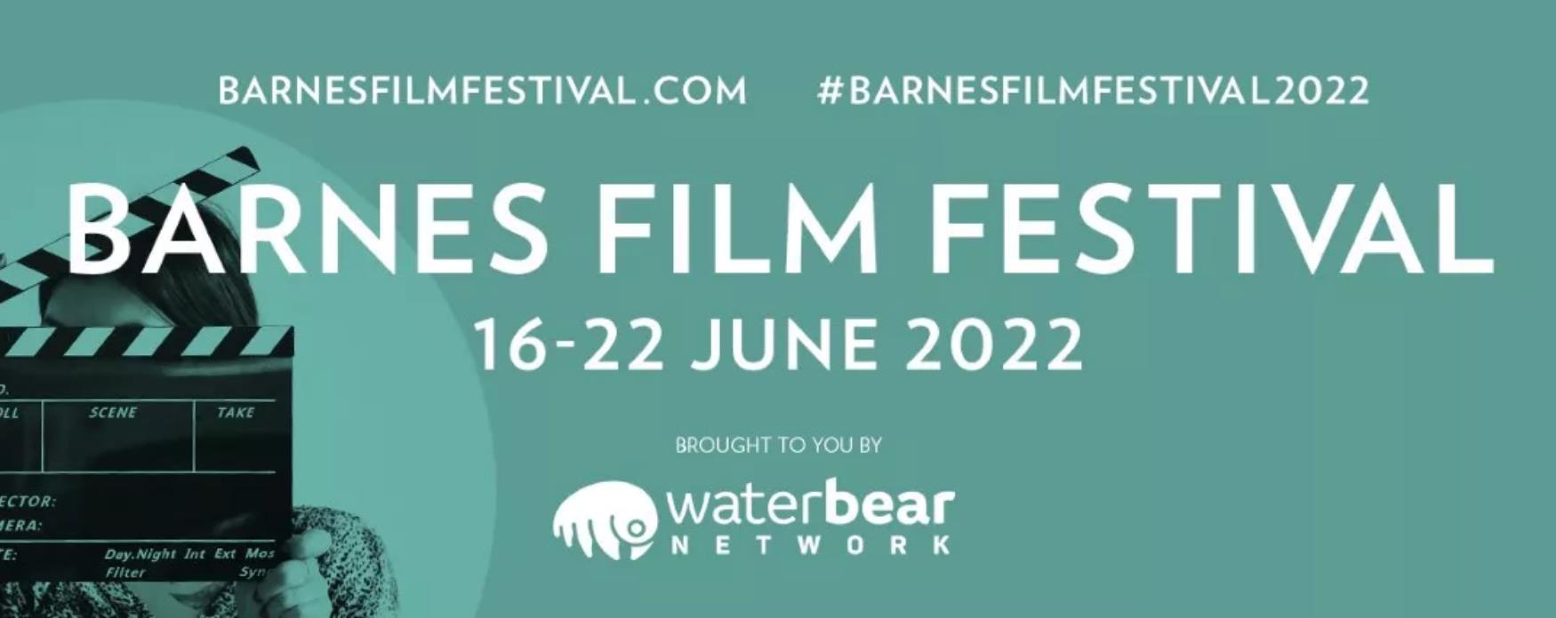 Header image of Barnes Film Festival. The event is sponsored by waterbear