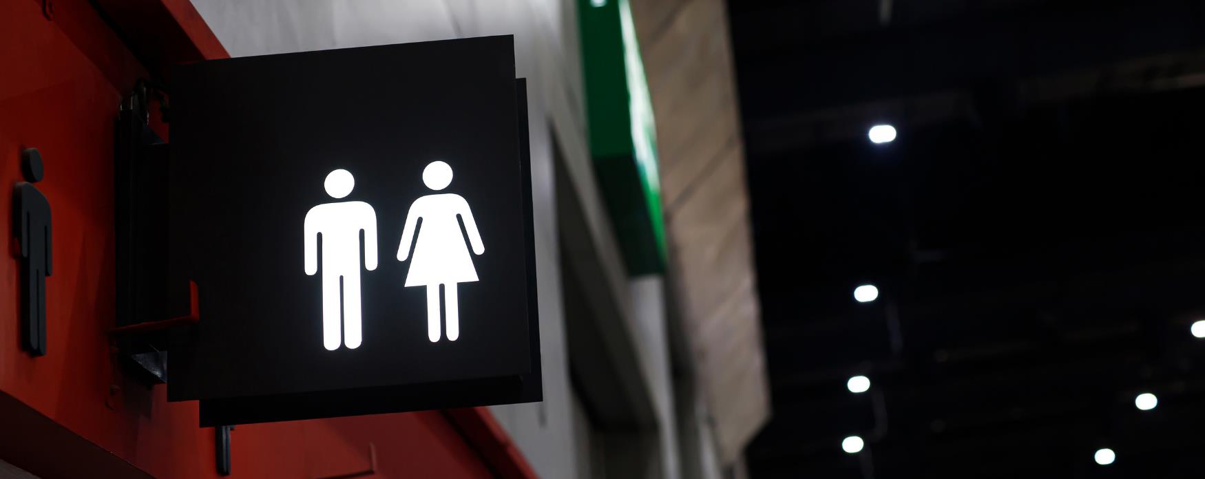 A picture of male and female toilet indicator symbols