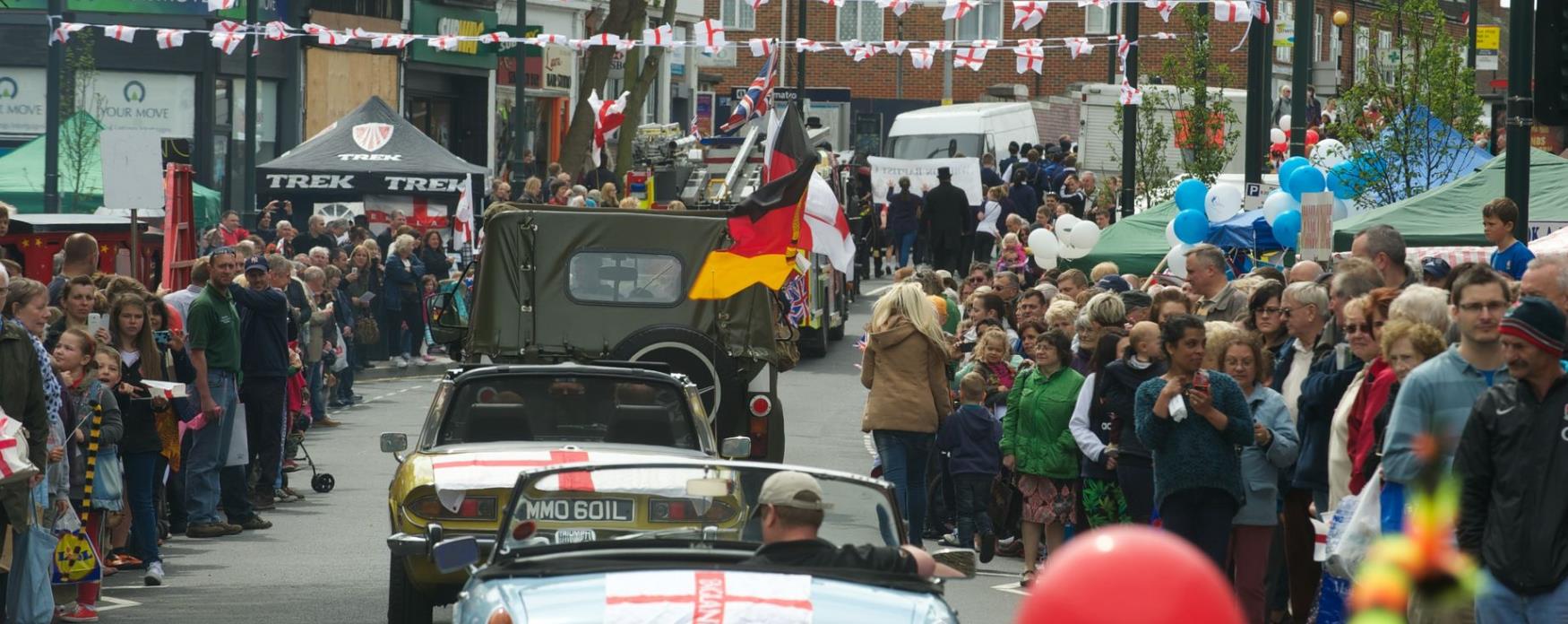 A shot of St George's Day Parade