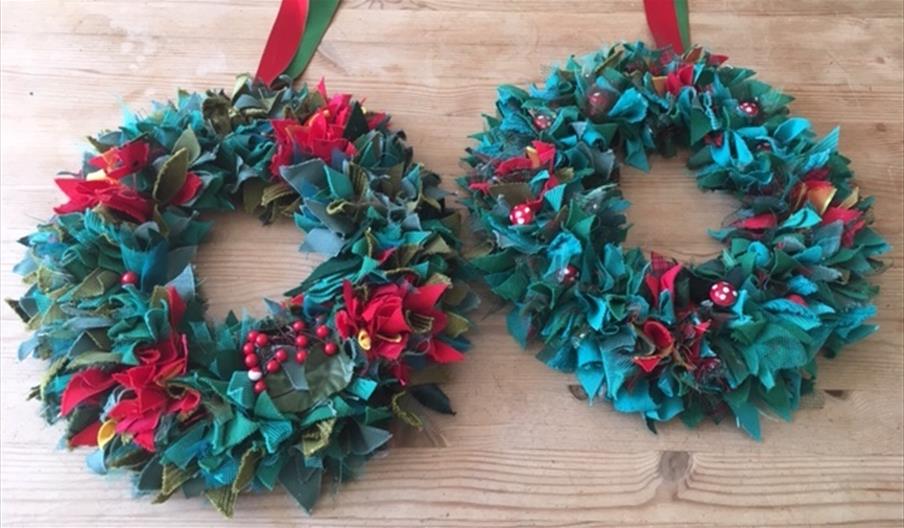 Two rag wreaths