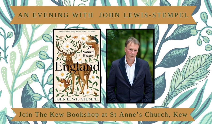 Image of book cover, author photo and event details