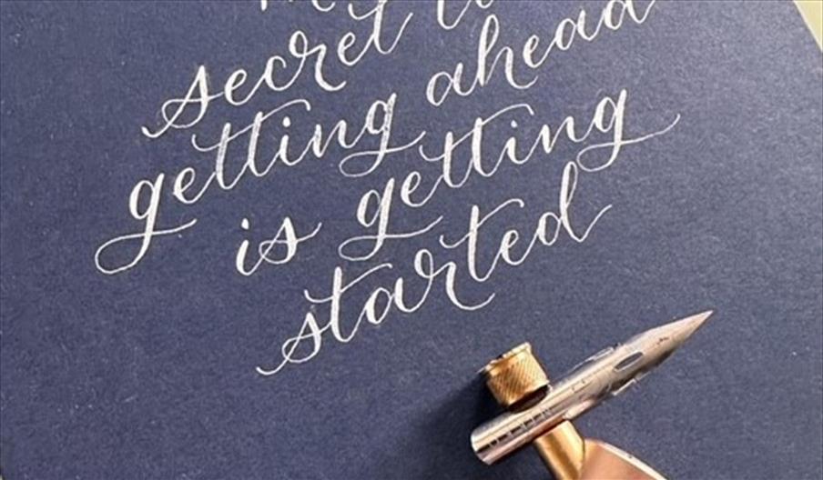 Calligraphy pen and paper