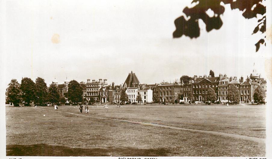 Royalty-free postcard image of Richmond Green courtesy of TuckDB Postcards database.