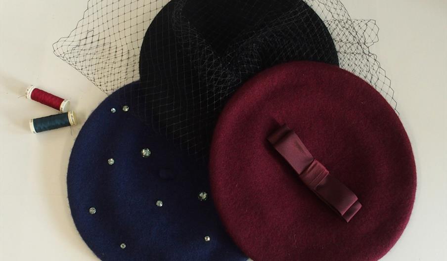 3 embellished berets
