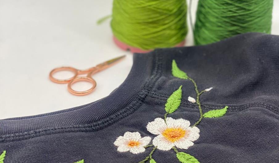 Embroidered jumper and threads