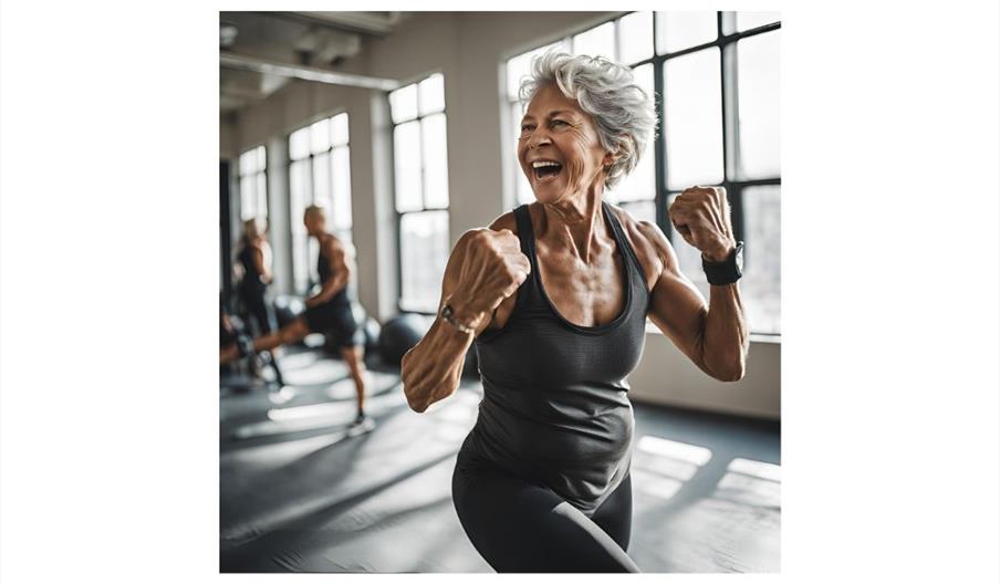 Older person doing boxercise