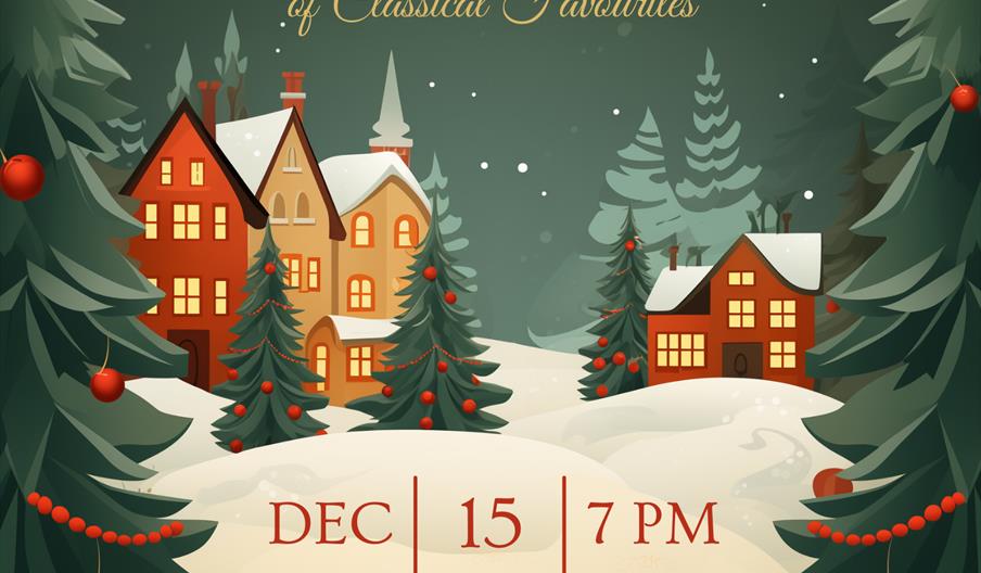 Green and Yellow Festive Christmas Gala Invitation Poster