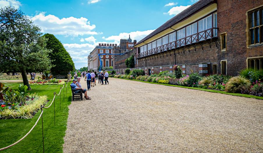 Royal tennis court on the right
