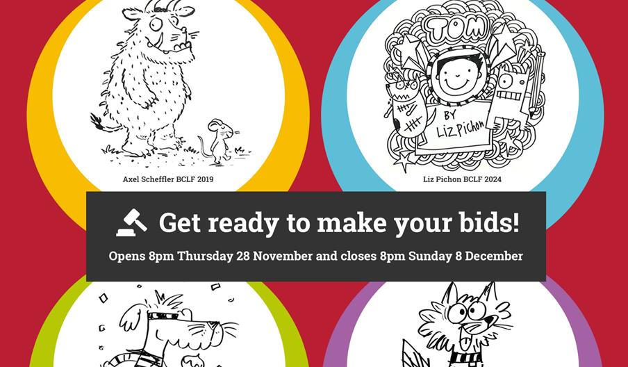 A collage of illustrations by Axel Scheffler, Liz Pichon, Steven Lenton and Nadia Shireen