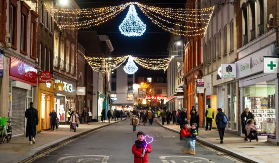 Image of George Street with Christmas Lights