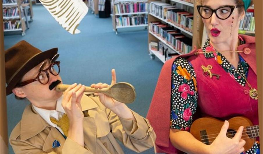 Book Spies characters dressed as detectives