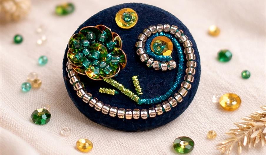 Beaded brooch