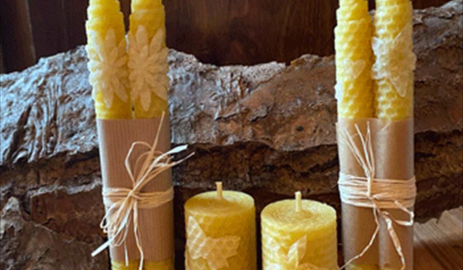 Selection of beeswax candles