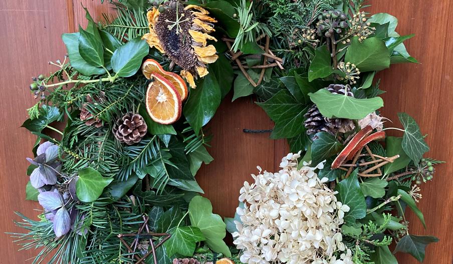 Wreath on door